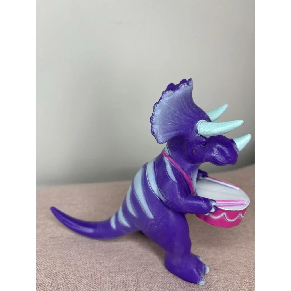 ANKYO Marching Band Dinosaur Triceratops Toy Figure Purple Drum Cake Topper